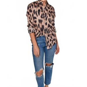 NEW EMILY PHILLIPS cheetah shirt in beige